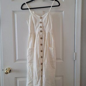 Urban Outfitters Cooperative Emilia Button Down Dress in color Cream
